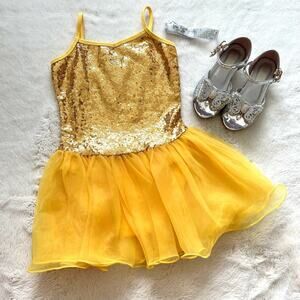 Bundle toddler girl dancing costume 4-5 Y with shoes size 27